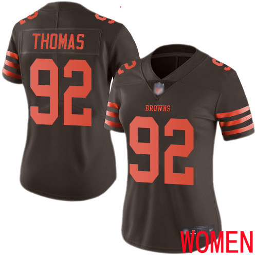 Cleveland Browns Chad Thomas Women Brown Limited Jersey #92 NFL Football Rush Vapor Untouchable->women nfl jersey->Women Jersey